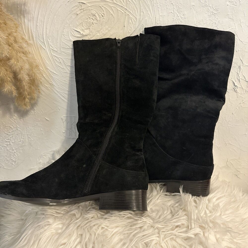 VTG Classique Black Leather Tall Riding Biker Boots Women's Size 8.5W NOS